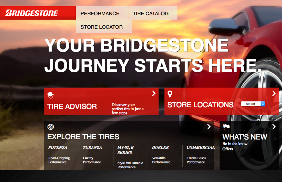 Bridgestone Tyres Screenshot