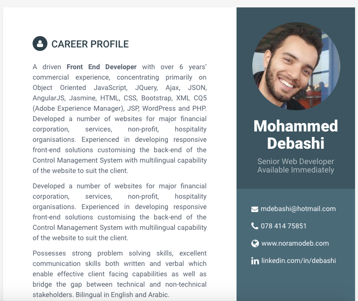 Mohammed's Portfolio Screenshot